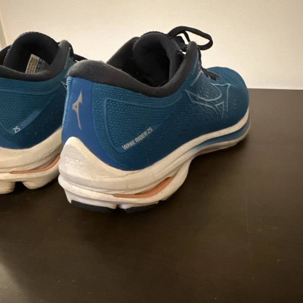 Mizuno Wave Rider 25 Womens Size 9.5 Blue White‎ Athletic Running Shoes Sneakers